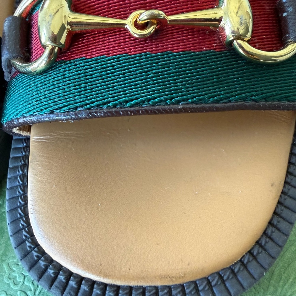 Kids Brown Leather Sandals with Green & Red Accent - Picture 5 of 10